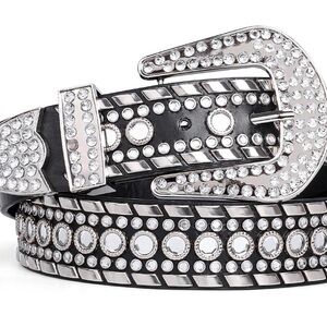 Black and Silver Studded Women's Belt